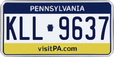 PA license plate KLL9637