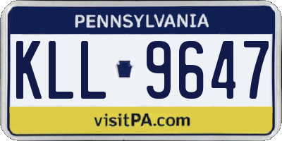 PA license plate KLL9647