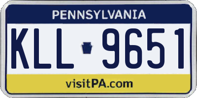 PA license plate KLL9651