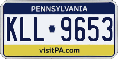 PA license plate KLL9653