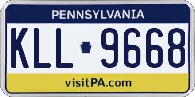 PA license plate KLL9668