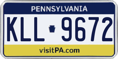 PA license plate KLL9672