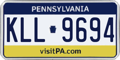 PA license plate KLL9694