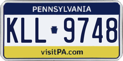 PA license plate KLL9748