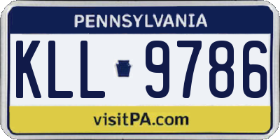 PA license plate KLL9786