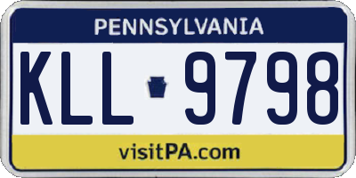 PA license plate KLL9798