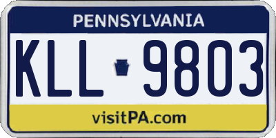 PA license plate KLL9803