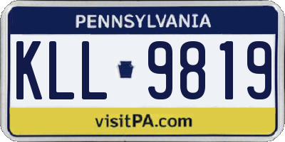 PA license plate KLL9819