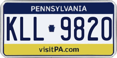 PA license plate KLL9820