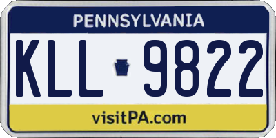 PA license plate KLL9822