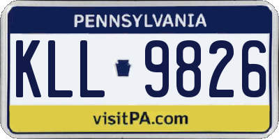 PA license plate KLL9826