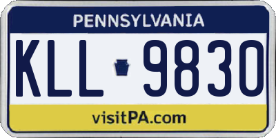 PA license plate KLL9830