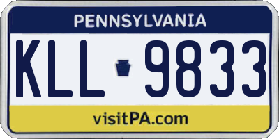 PA license plate KLL9833