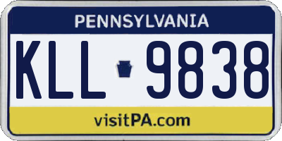 PA license plate KLL9838