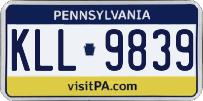 PA license plate KLL9839