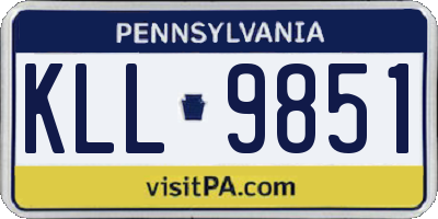 PA license plate KLL9851