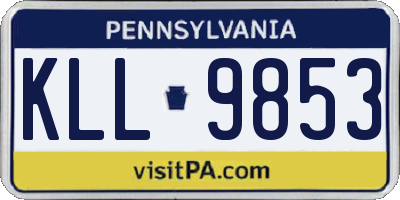 PA license plate KLL9853