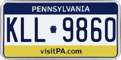 PA license plate KLL9860