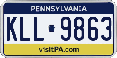PA license plate KLL9863