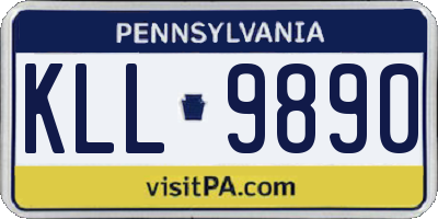 PA license plate KLL9890