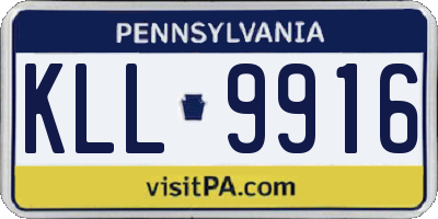 PA license plate KLL9916