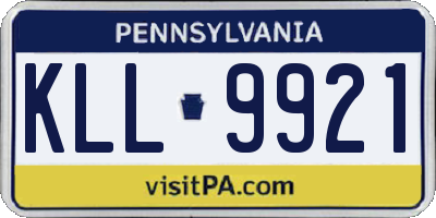 PA license plate KLL9921