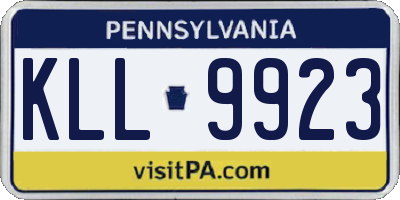 PA license plate KLL9923