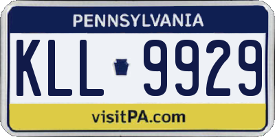 PA license plate KLL9929