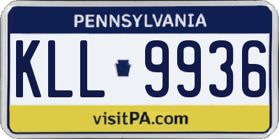 PA license plate KLL9936