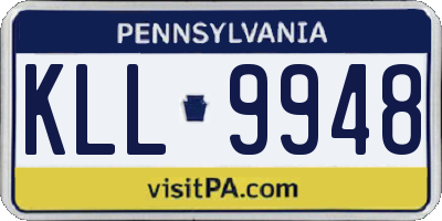 PA license plate KLL9948