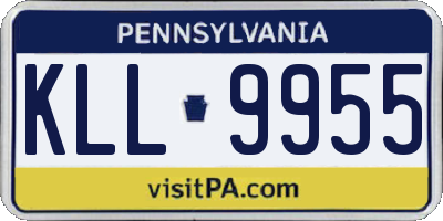PA license plate KLL9955