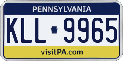 PA license plate KLL9965