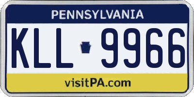 PA license plate KLL9966