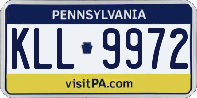 PA license plate KLL9972