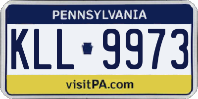 PA license plate KLL9973