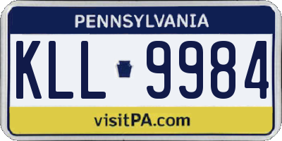 PA license plate KLL9984