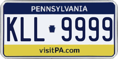 PA license plate KLL9999