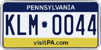 PA license plate KLM0044