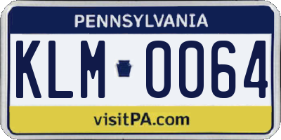 PA license plate KLM0064