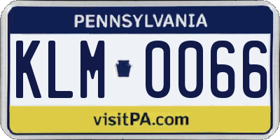 PA license plate KLM0066