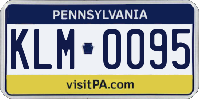PA license plate KLM0095