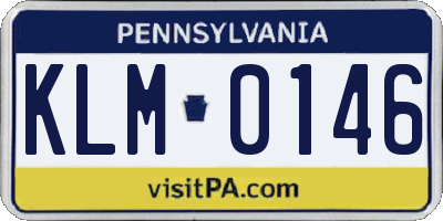 PA license plate KLM0146