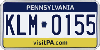 PA license plate KLM0155