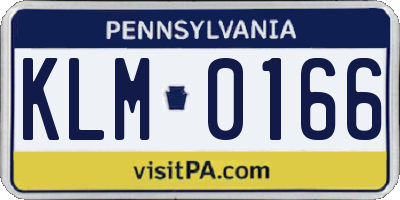 PA license plate KLM0166