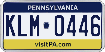 PA license plate KLM0446