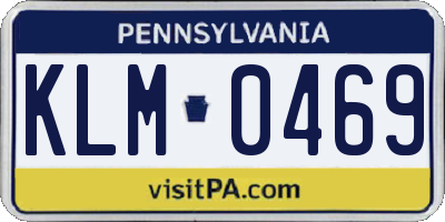 PA license plate KLM0469