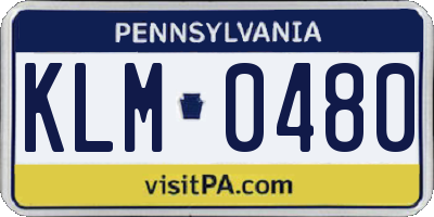 PA license plate KLM0480