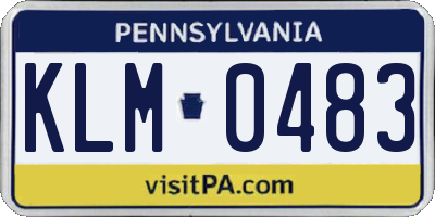 PA license plate KLM0483