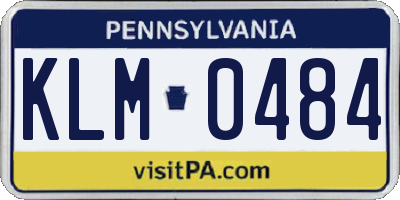 PA license plate KLM0484