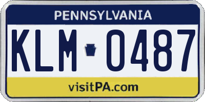 PA license plate KLM0487